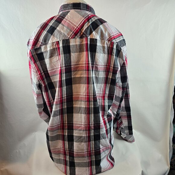 BKE Shirt Mens 2XL Red Pearl Snap Plaid Western Athletic Fit Casual Cowboy 1518 - Picture 6 of 9
